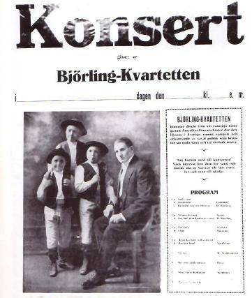 Poster of the Bjorling Kvartetten